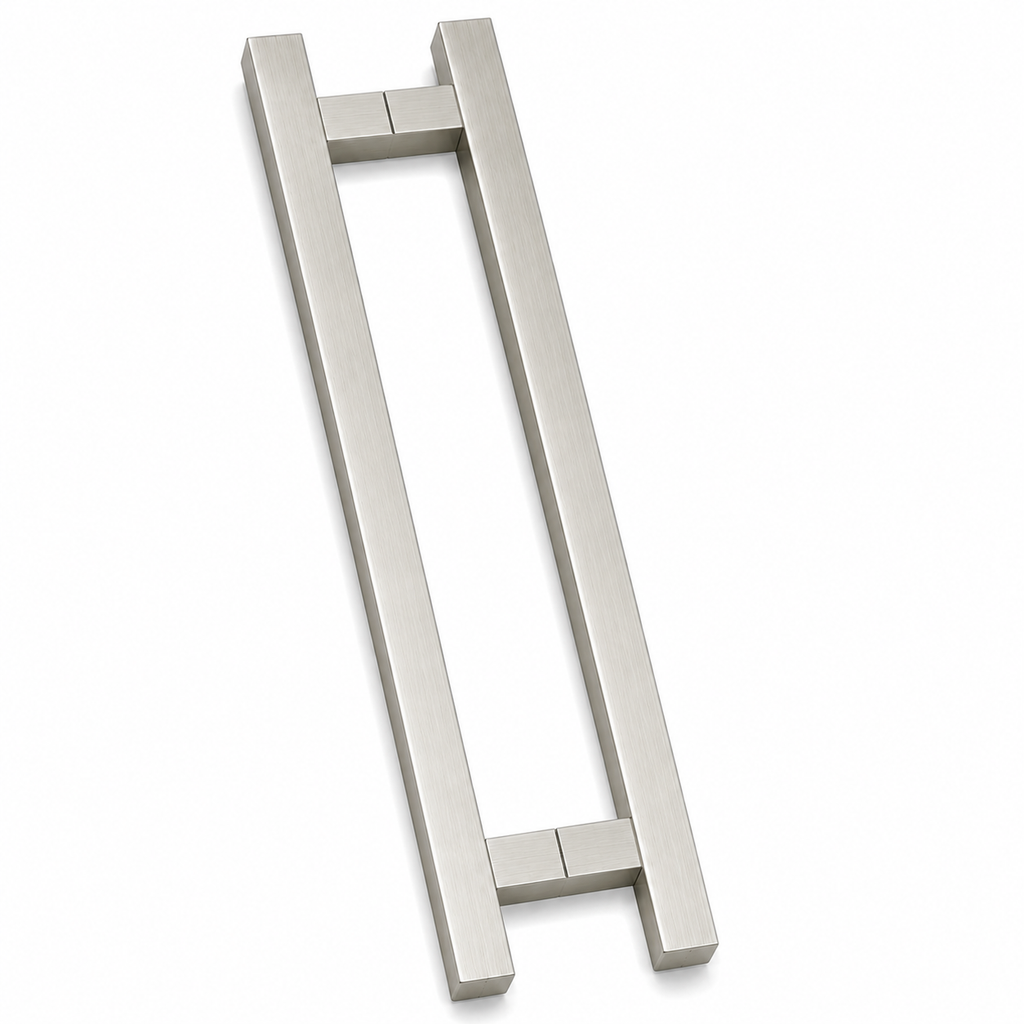 Square Stainless Steel Pull Bar Handle – Brushed Silver & Matte Black (48", 60", 72")
