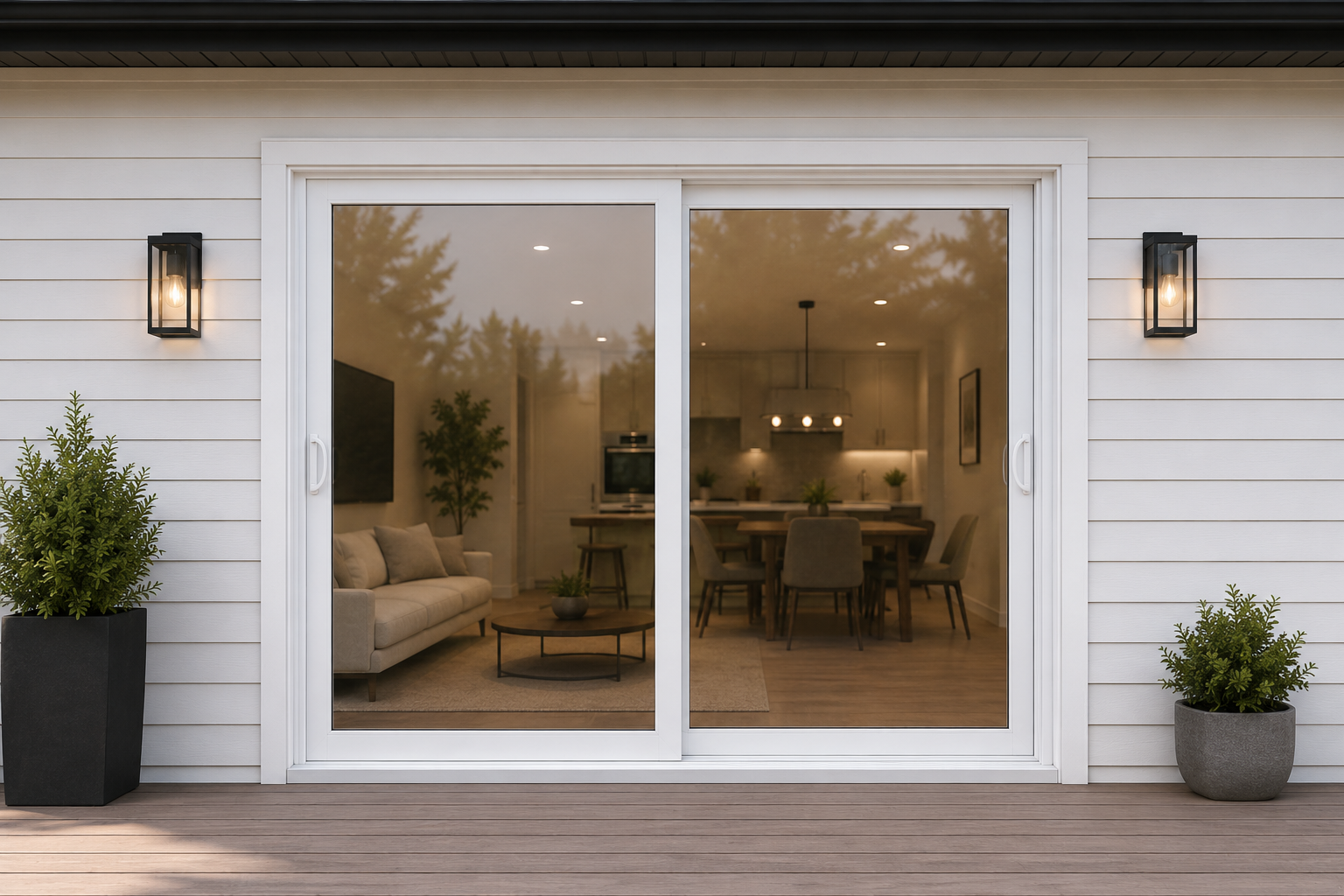 Vinyl Patio Sliding Door with Screen