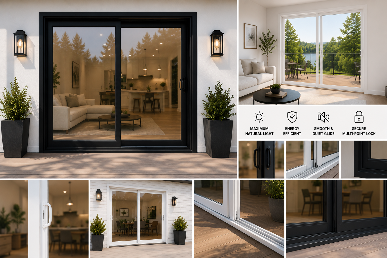 Vinyl Patio Sliding Door with Screen
